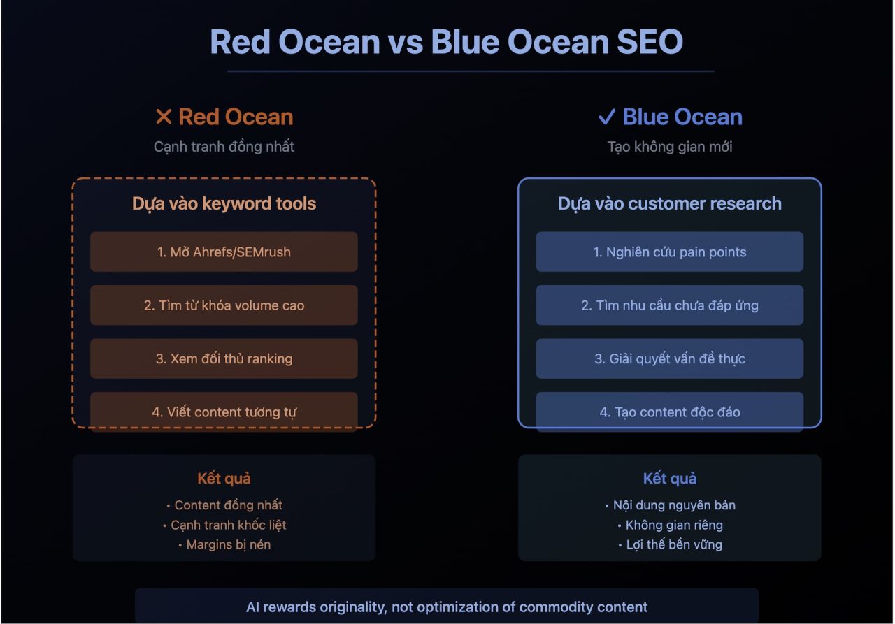 Blue Ocean SEO: Chiến lược nội dung độc đ&aacute;o trong kỷ nguy&ecirc;n AI
