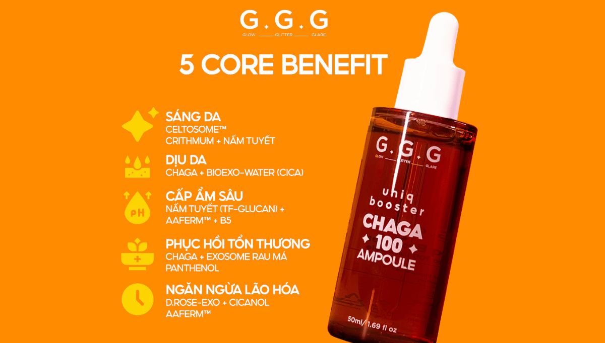 G.G.G ra mắt Chaga Booster 2.0 với công thức nâng cấp cho làn da cần phục hồi