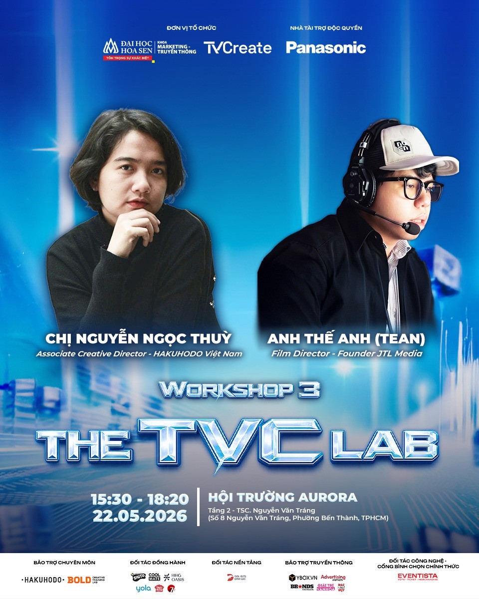 [TVCreate 2026] Mời tham dự Workshop 3: “The TVC Lab” – Từ ý tưởng đến thực thi sáng tạo