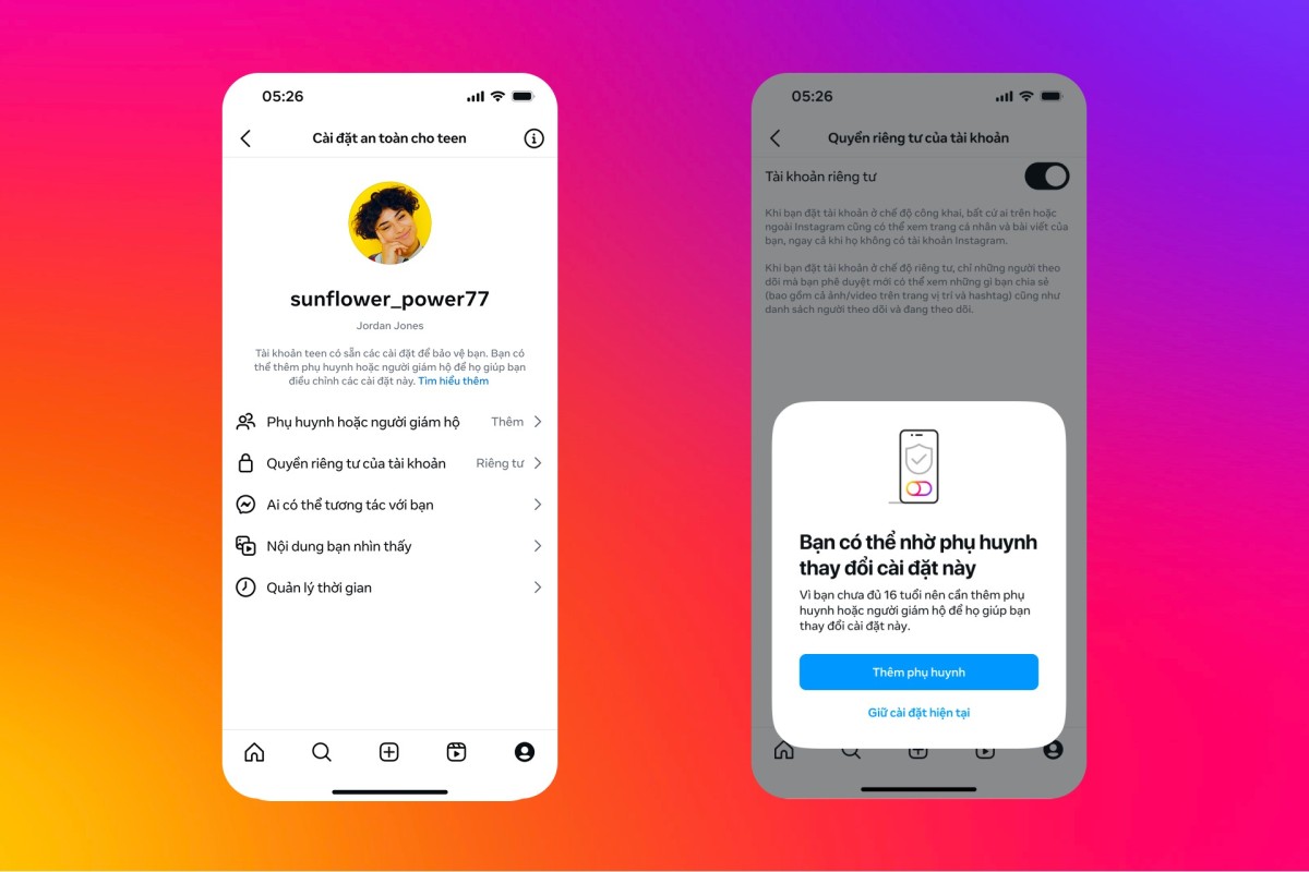 Phiên bản mới của Tài khoản Thanh thiếu niên được Meta triển khai trên Facebook và Instagram tại Việt Nam