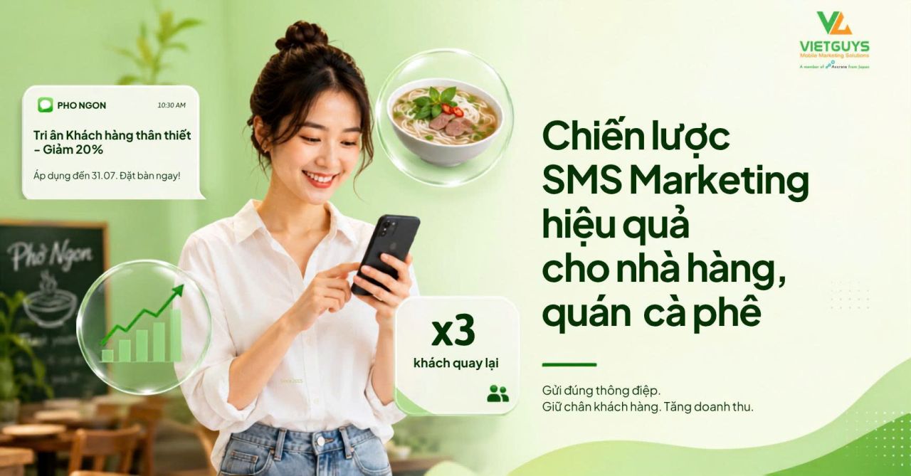Chiến lược 5 điểm chạm giúp chuỗi F&B tăng tỷ lệ khách quay lại bằng SMS Marketing