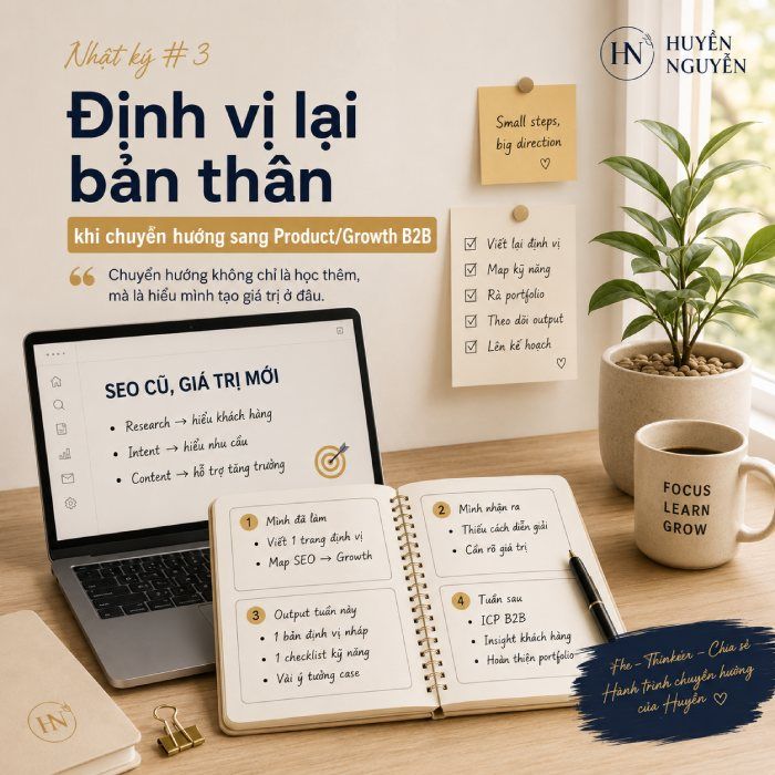 Định vị lại bản thân khi chuyển hướng từ SEO sang Product/Growth B2B