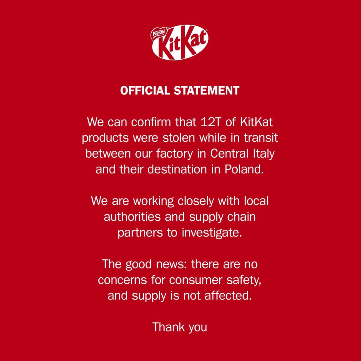 Official Statement của KitKat