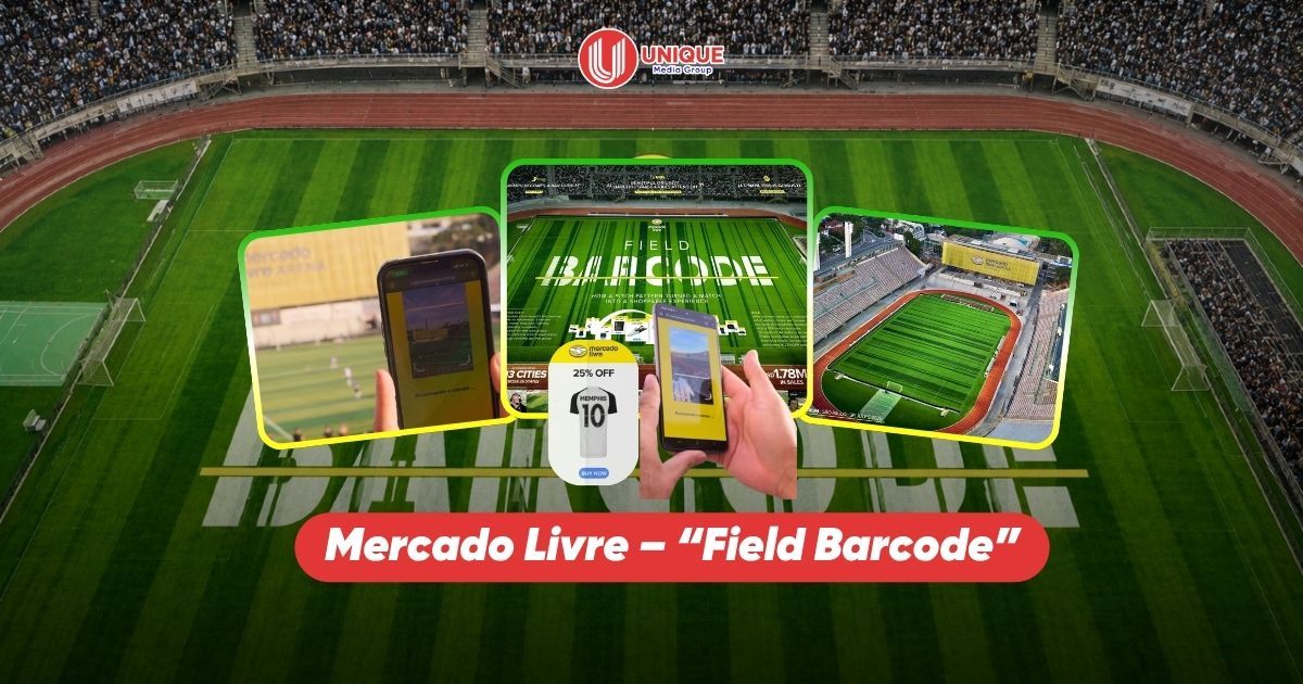 &ldquo;Field Barcode&rdquo;: V&igrave; sao &yacute; tưởng biến s&acirc;n b&oacute;ng th&agrave;nh m&atilde; vạch khổng lồ chiến thắng Grand Prix Cannes Lions?