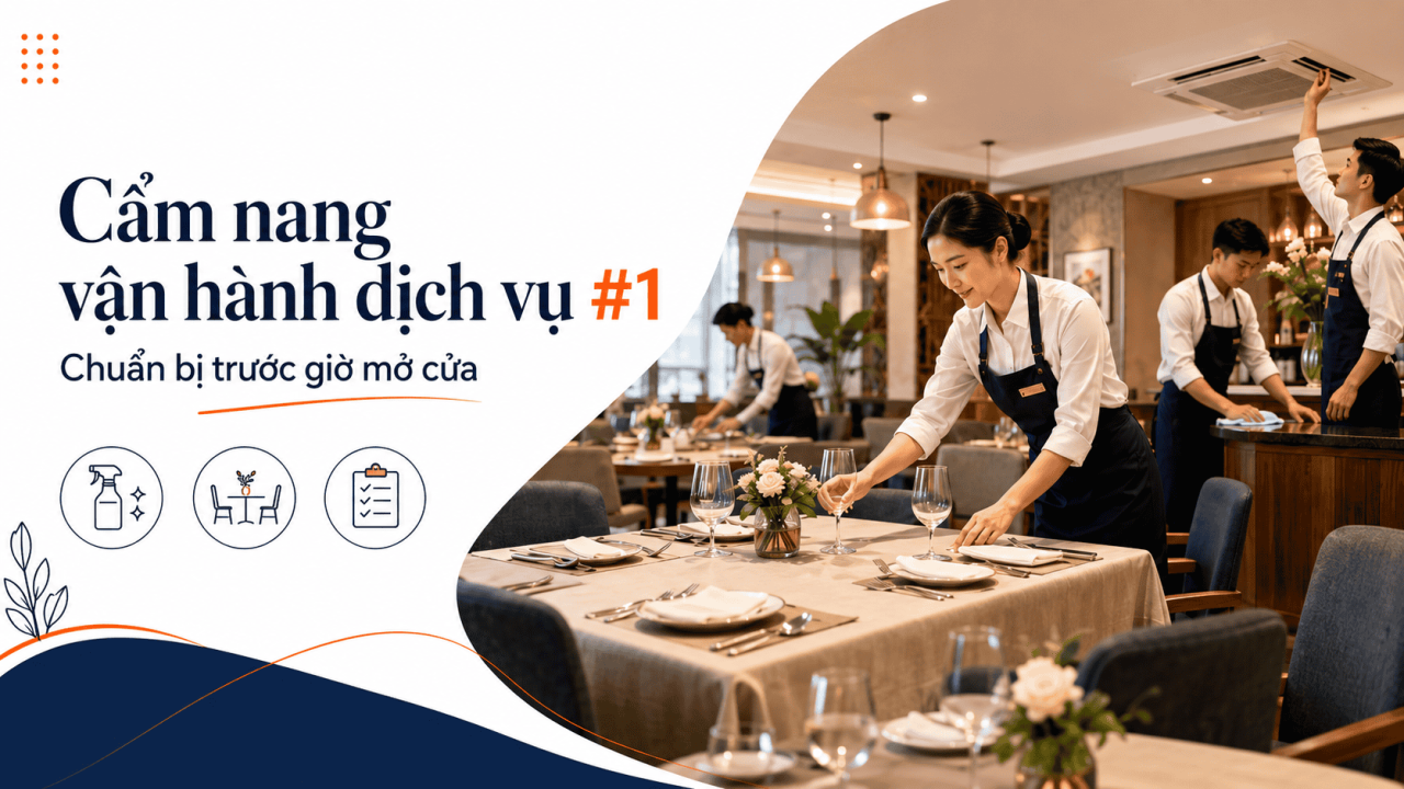 Cẩm Nang Dịch Vụ Ẩm Thực Chuẩn bị kh&ocirc;ng gian v&agrave; điều kiện phục vụ trước giờ mở cửa