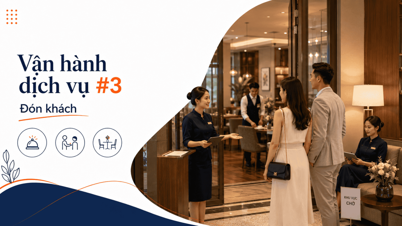 Vận h&agrave;nh Dịch vụ #3: Đ&oacute;n kh&aacute;ch &ndash; Kỹ thuật ch&agrave;o đ&oacute;n, xếp b&agrave;n v&agrave; xử l&yacute; kh&aacute;ch chờ