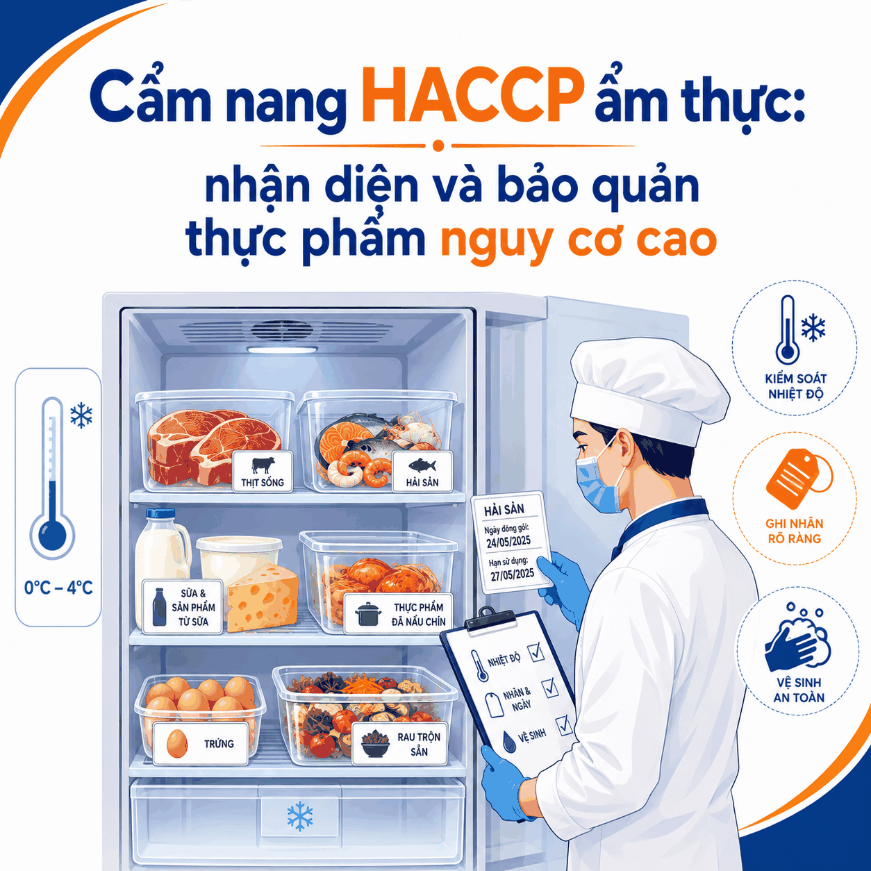 Cẩm Nang HACCP ẩm thực: nhận diện v&agrave; bảo quản thực phẩm nguy cơ cao