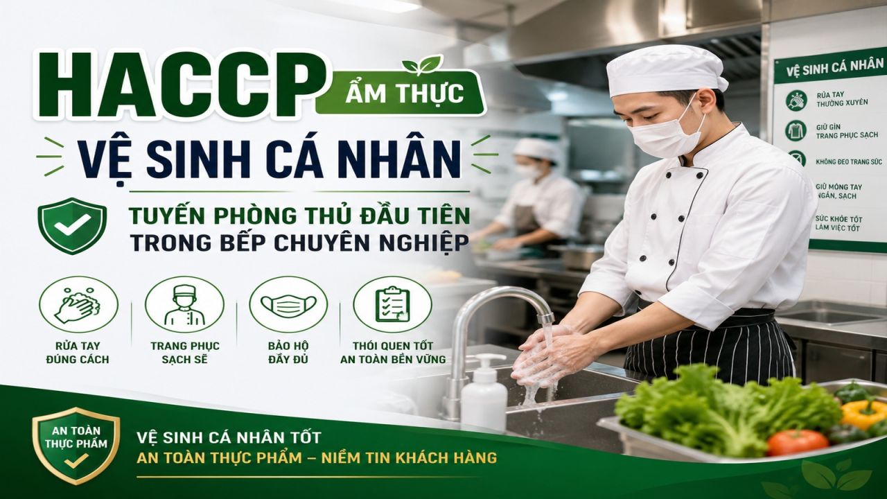HACCP ẩm thực: vệ sinh cá nhân – tuyến phòng thủ đầu tiên trong bếp chuyên nghiệp
