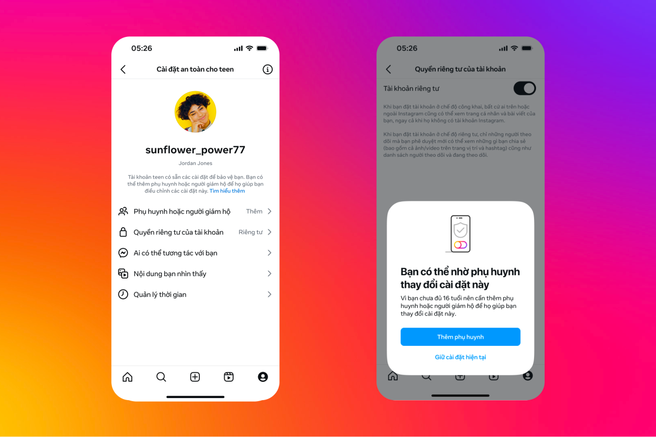 Phiên bản mới của Tài khoản Thanh thiếu niên được Meta triển khai trên Facebook & Instagram tại Việt Nam