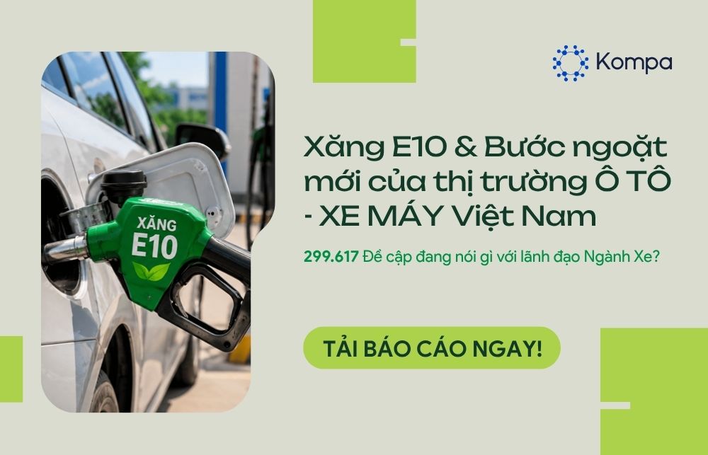 Kompa.ai: Chính sách nhiên liệu Xăng E10 đang tái định hình thị trường Ô tô - Xe máy