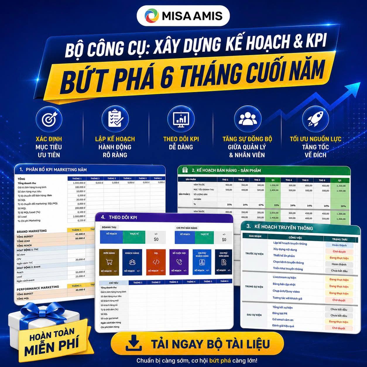 [T&agrave;i liệu] Bộ c&ocirc;ng cụ x&acirc;y dựng Kế hoạch & KPI cho Marketing 6 th&aacute;ng cuối năm