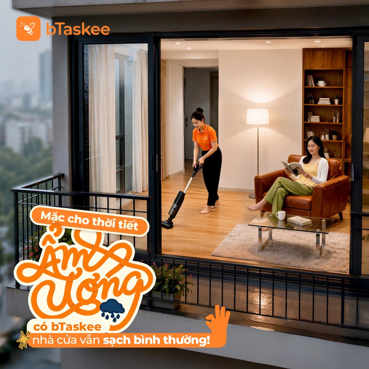 bTaskee với th&ocirc;ng điệp &ldquo;Dẫu ẩm ương, vẫn b&igrave;nh thường&rdquo;: Thấu hiểu kh&aacute;ch h&agrave;ng v&agrave;o những ng&agrave;y kh&iacute; hậu thất thường