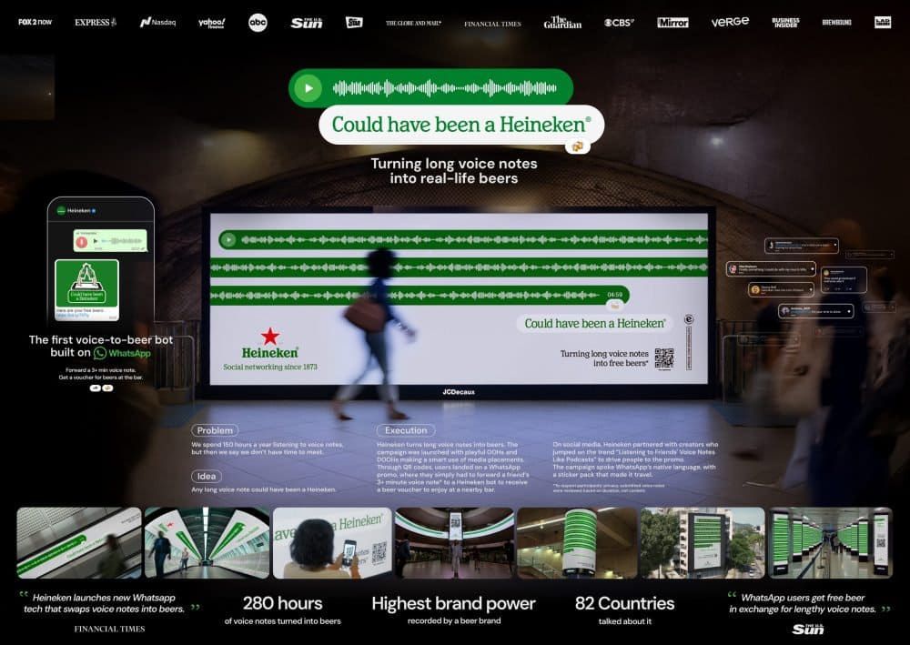 “Could Have Been A Heineken”: Idea biến voice note thành lời mời gặp gỡ thắng lớn tại Cannes Lions 2026