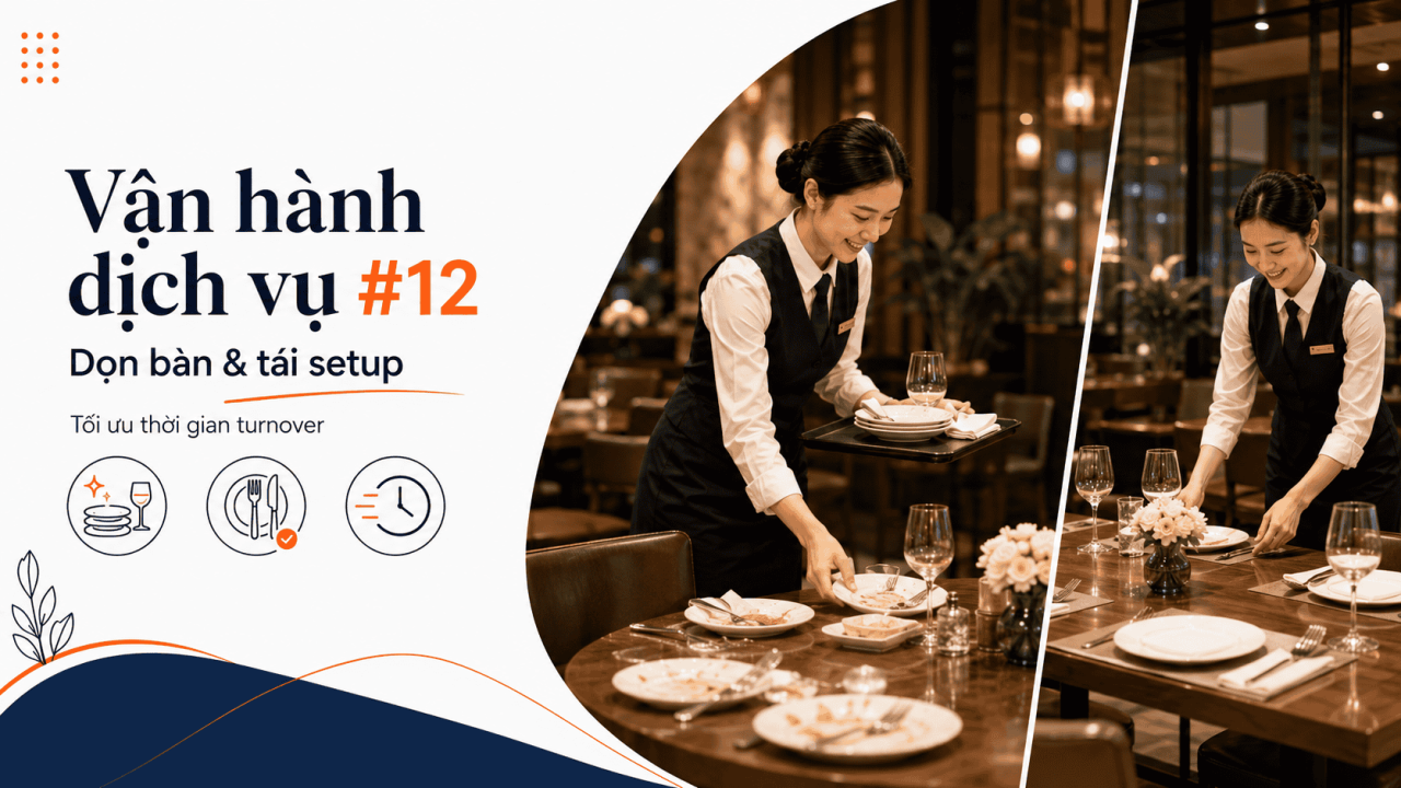Dọn bàn và tái setup – Tối ưu thời gian turnover
