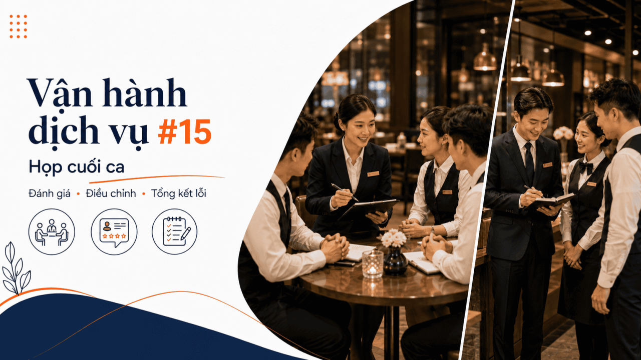 🍽️ Cẩm Nang Vận h&agrave;nh Dịch vụ #15: Họp cuối ca & tổng kết lỗi 
