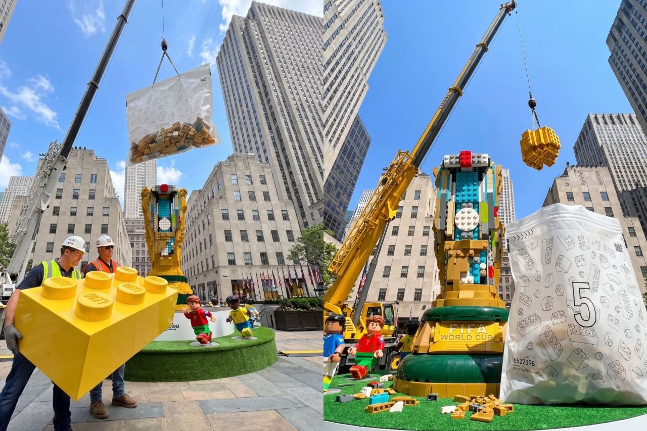 LEGO gây sốt với chiếc cúp World Cup khổng lồ từ 1,36 triệu viên gạch