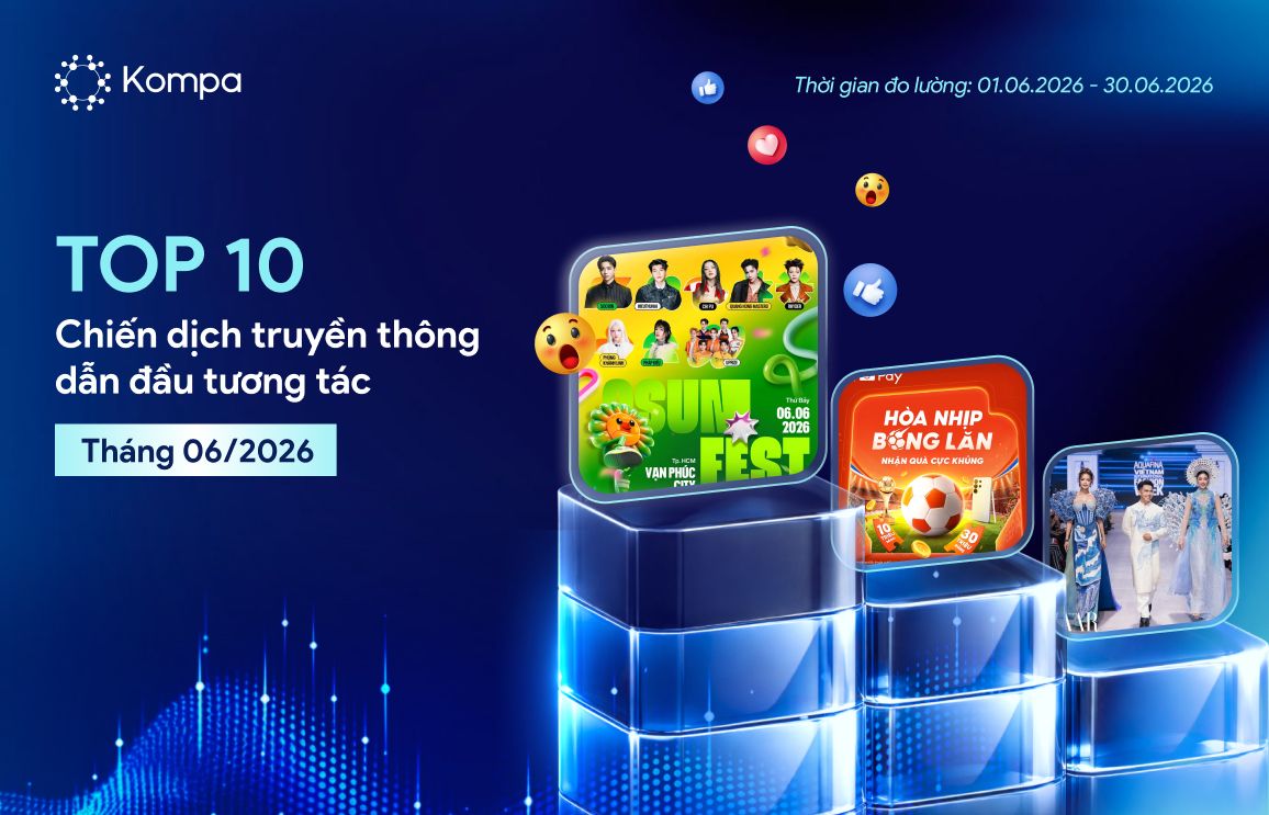 Kompa.ai: Top 10 chiến dịch truyền th&ocirc;ng nổi bật của th&aacute;ng 6/2026