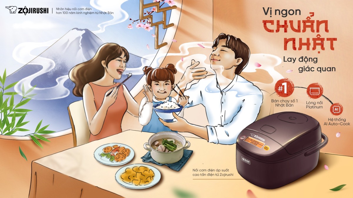 Zojirushi làm mới hình ảnh và thông điệp tại Việt Nam: Khi “mỗi hạt cơm” trở thành biểu tượng nghệ thuật ẩm thực