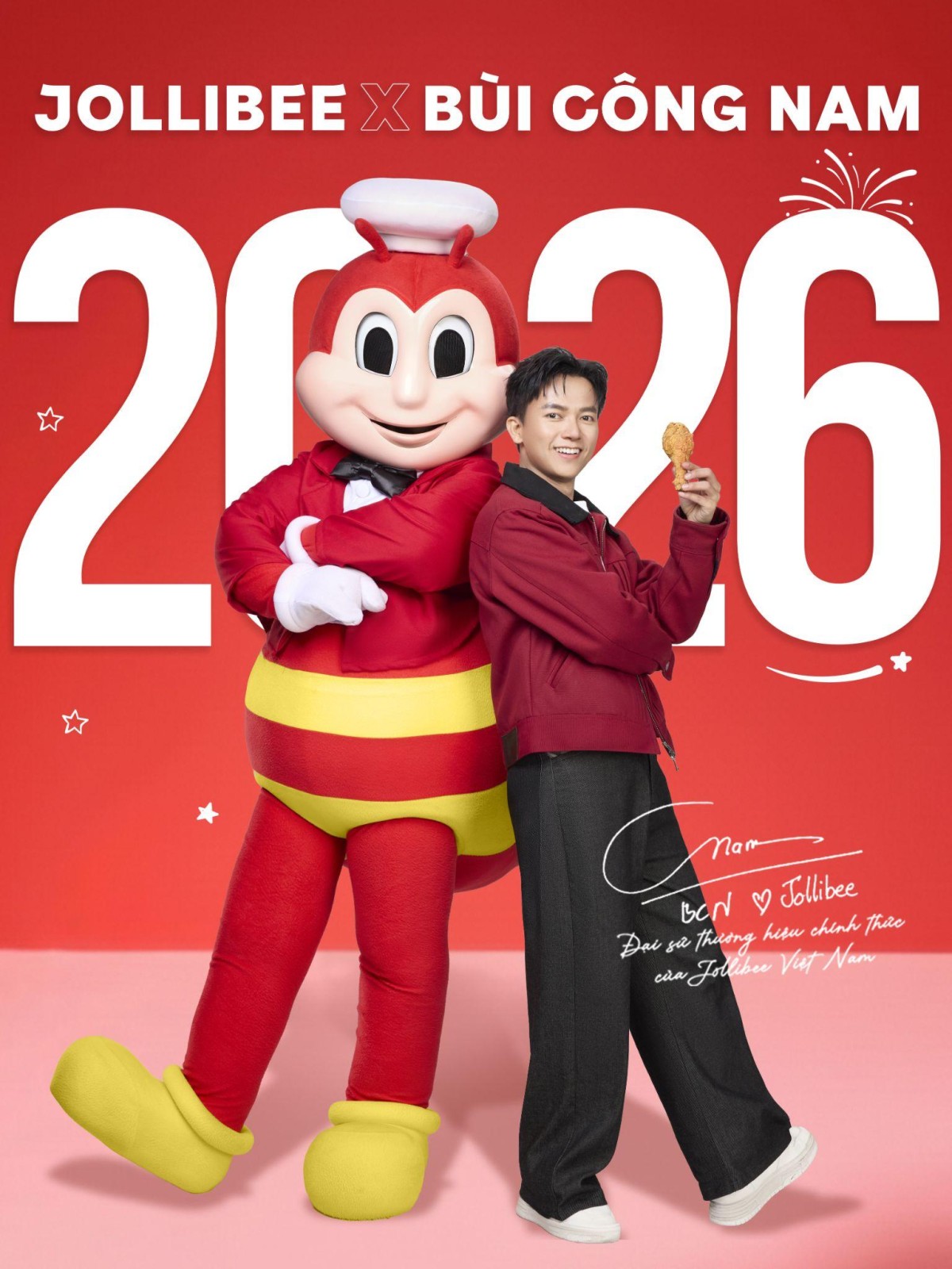Jollibee Việt Nam chính thức công bố Bùi Công Nam là Đại sứ thương hiệu năm 2026