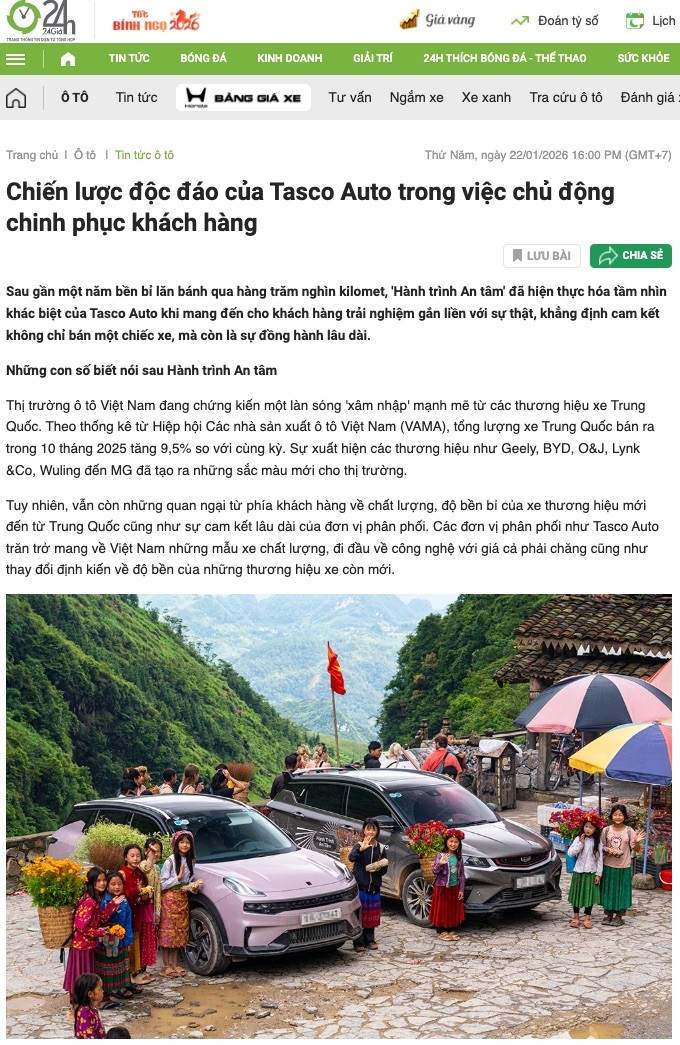 Tasco Auto xoá mờ định kiến xe Trung Quốc bằng hành trình kiểm chứng khắc nghiệt