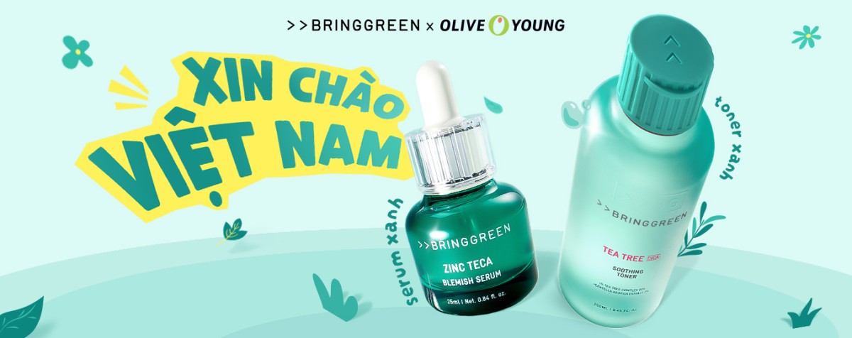 BringGreen – Thương hiệu skincare thuần chay độc quyền thuộc sở hữu Olive Young (Private Label Brand) đã chính thức có mặt tại Việt Nam
