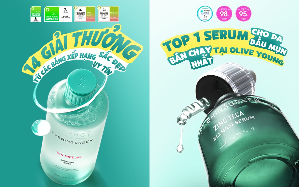 BringGreen – Thương hiệu skincare thuần chay độc quyền thuộc sở hữu Olive Young (Private Label Brand) đã chính thức có mặt tại Việt Nam