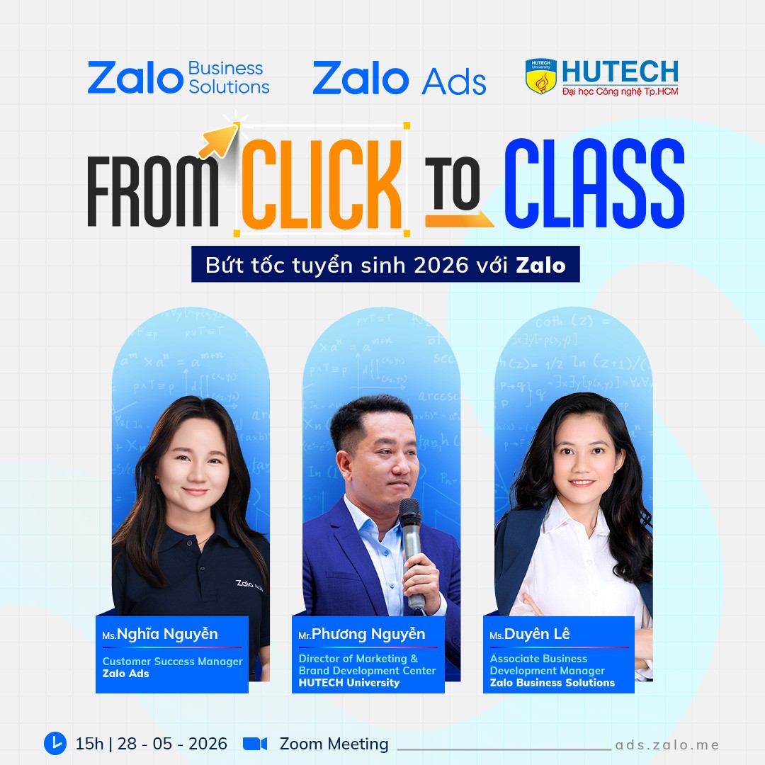 Trực tiếp từ Zalo và HUTECH: Webinar chuyên sâu ngành giáo dục