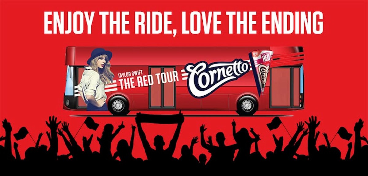 Cornetto tài trợ chiến lưu diễn “The Red Tour” của Taylor Swift tại Đông Nam Á vào năm 2014