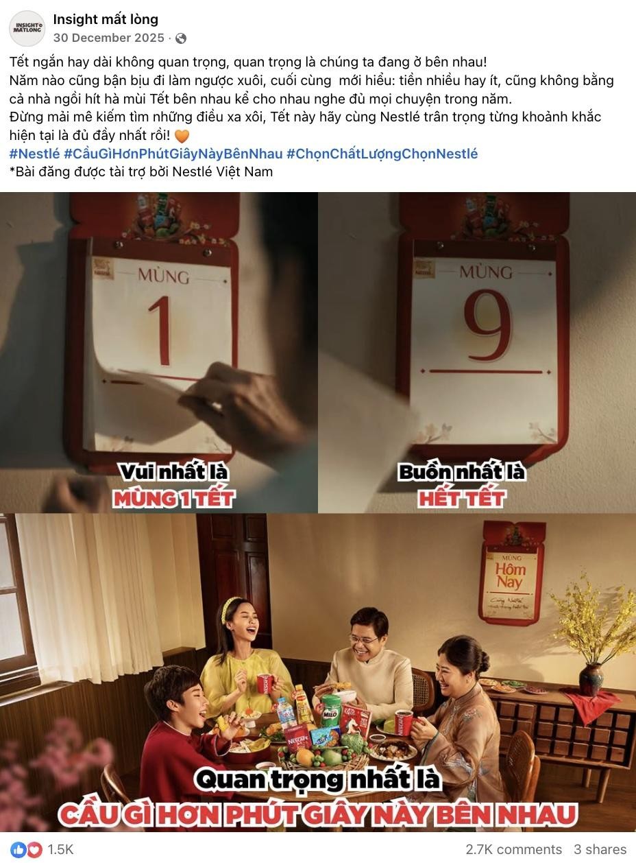 Từ “Lịch Tết hôm nay”, Nestlé gửi đi thông điệp “Cầu gì hơn phút giây này bên nhau”