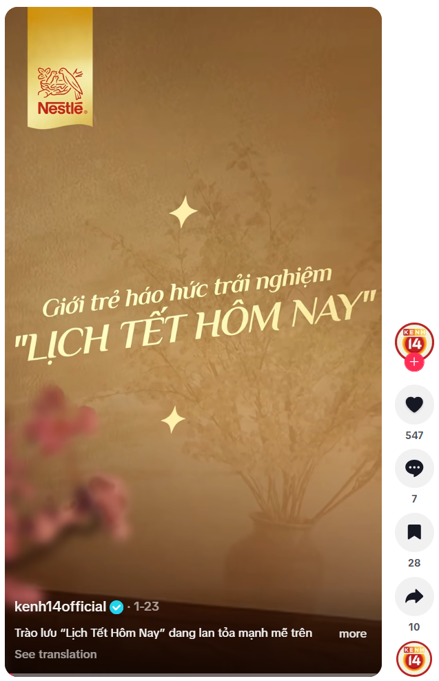 Từ “Lịch Tết hôm nay”, Nestlé gửi đi thông điệp “Cầu gì hơn phút giây này bên nhau”