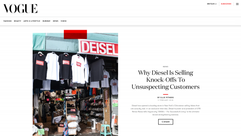 Deisel, Go with the Fake: Nhà mốt Ý bán hàng nhái?