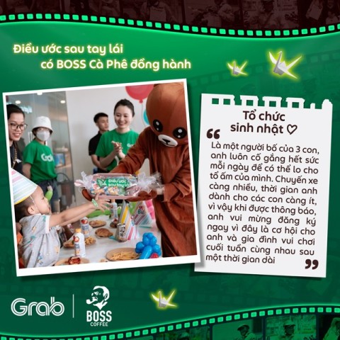 “Điều ước sau tay lái” có BOSS Cà Phê đồng hành cùng “trụ cột”