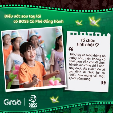 “Điều ước sau tay lái” có BOSS Cà Phê đồng hành cùng “trụ cột”