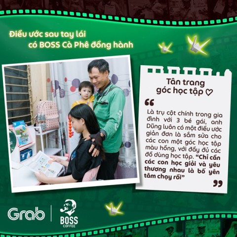 “Điều ước sau tay lái” có BOSS Cà Phê đồng hành cùng “trụ cột”