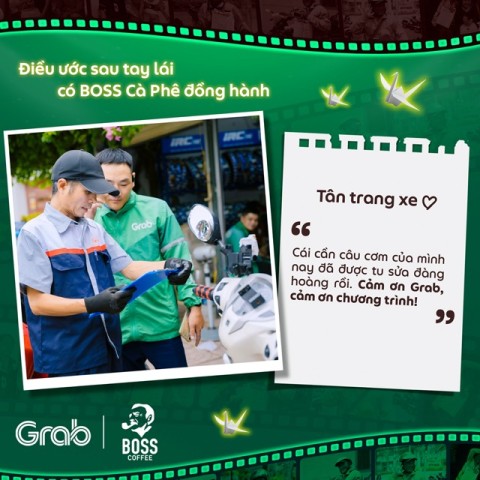 “Điều ước sau tay lái” có BOSS Cà Phê đồng hành cùng “trụ cột”