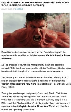 Biến các nhân vật phụ trong phim Marvel thành influencers, sản phẩm mới của Tide “sold out” chỉ sau 1 ngày
