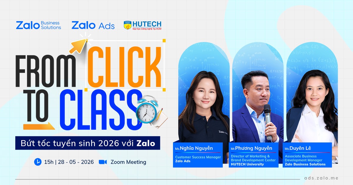 Trực tiếp từ Zalo và HUTECH: Webinar chuyên sâu ngành giáo dục