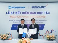 Chứng khoán Mirae Asset Việt Nam và Woori Bank ký MOU hợp tác khai thác thế mạnh.
