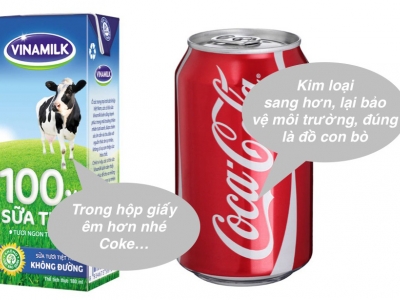 Sữa được chứa trong hộp giấy chữ nhật, trong khi nước ngọt lại chứa trong lon trụ tròn?