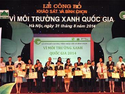 Nestlé Việt Nam được bình chọn doanh nghiệp “Vì môi trường xanh quốc gia 2014”