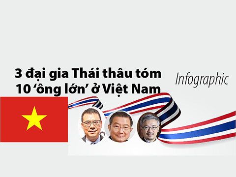 [Infographic] 3 đại gia Thái thâu tóm 10 ông lớn ở Việt Nam