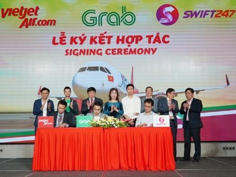Vietjet, Swift247 và Grab ký kết Thoả thuận hợp tác toàn diện