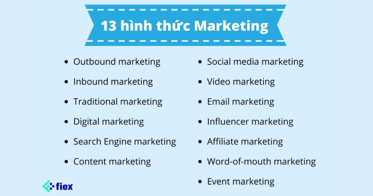 13 hình thức Marketing phổ biến hiện nay - Doanh nghiệp bạn đã áp dụng hình thức nào?