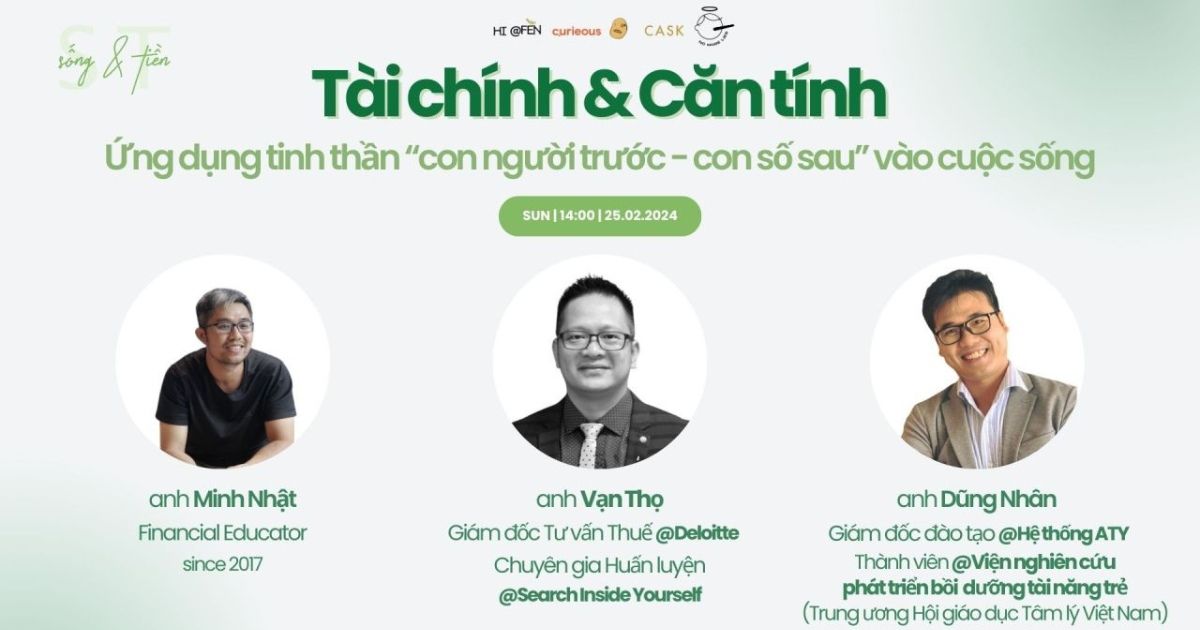 Mời tham dự webinar: Tài chính & Căn tính – Ứng dụng tinh thần “con người trước, con số sau” vào cuộc sống