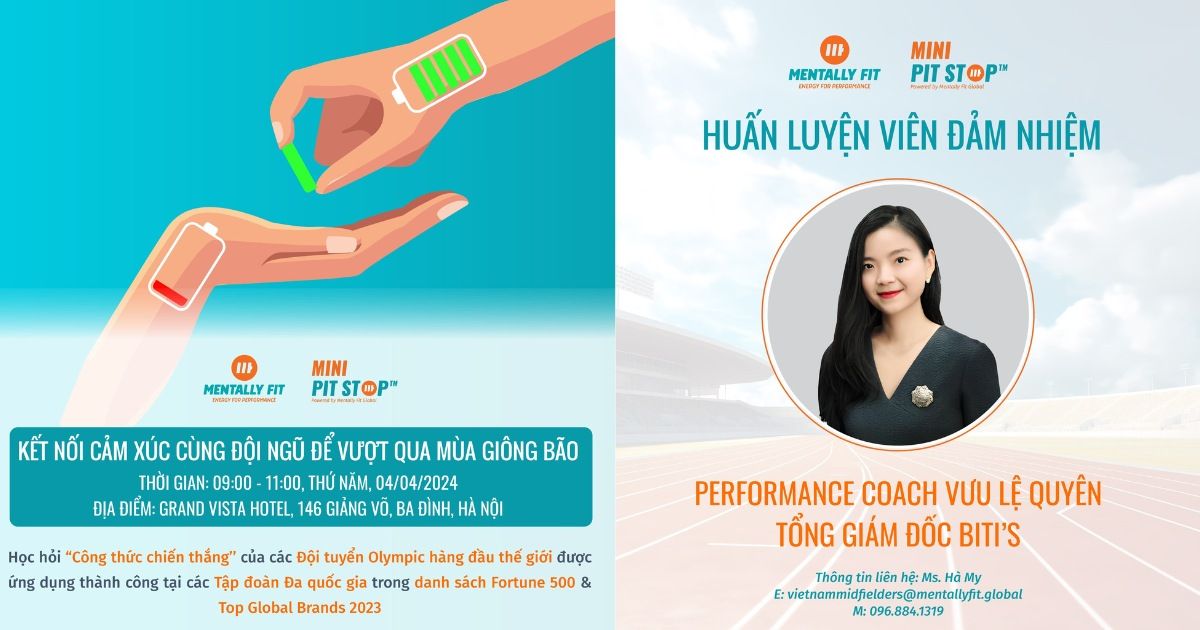 [Hà Nội] Mời tham gia chương trình huấn luyện “Kết nối cảm xúc cùng đội ngũ để vượt qua mùa giông bão”
