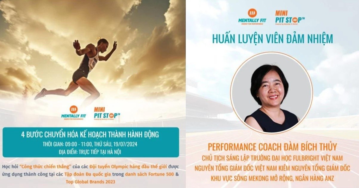 [Hà Nội] Mời tham gia chương trình huấn luyện “4 bước chuyển hóa kế hoạch thành hành động” cùng Coach Đàm Bích Thủy