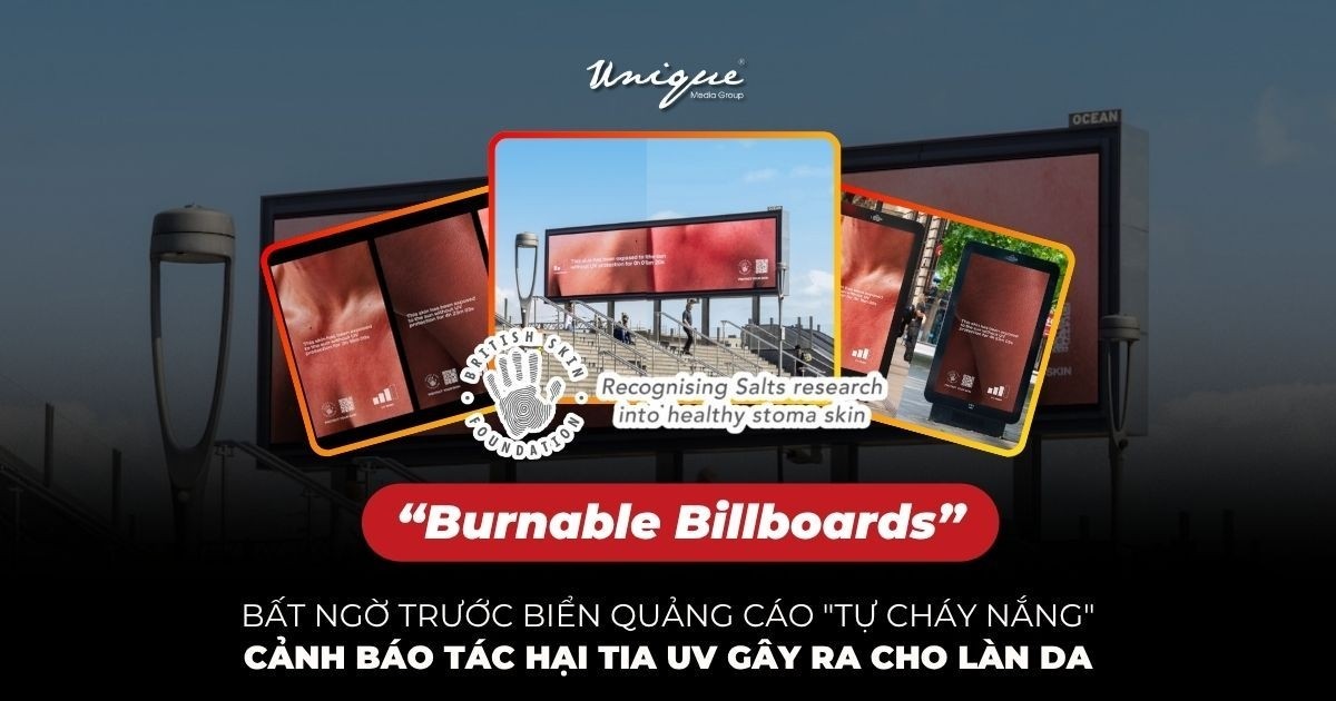 Billboard biết “đổi màu da” dưới nắng mang theo lời cảnh báo thị giác về tác hại của tia UV