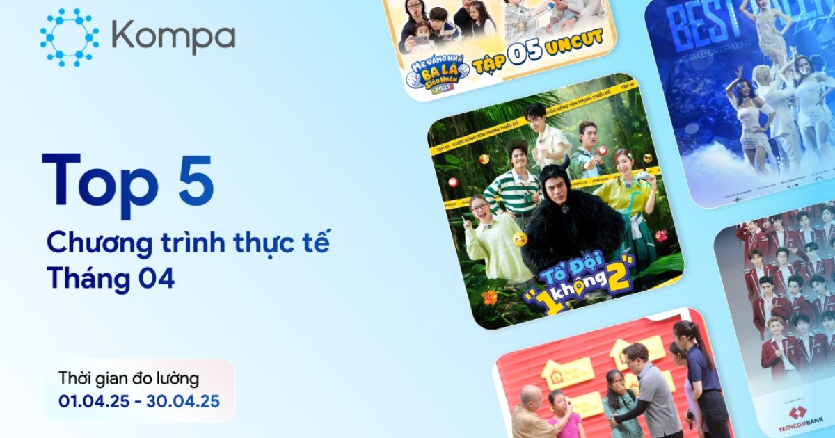Kompa.ai: Top 5 chương trình thực tế dẫn đầu tương tác MXH tháng 4/2025