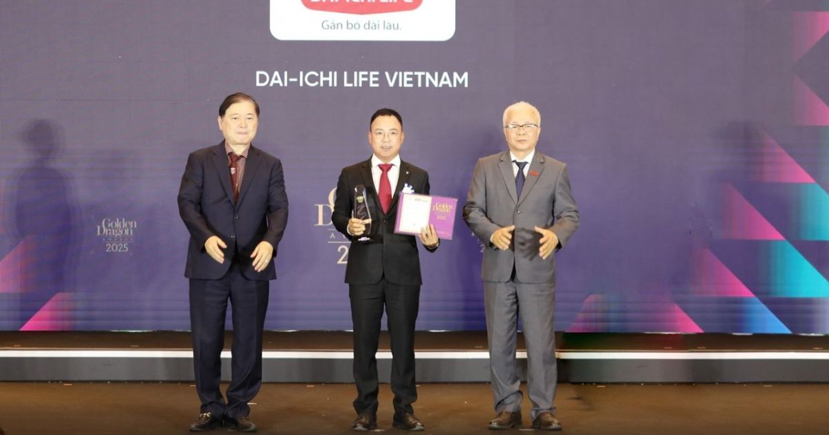 Dai-ichi Life Việt Nam nhận “Giải thưởng Rồng Vàng 2025 – Doanh nghiệp Chuyển đổi số tiêu biểu”