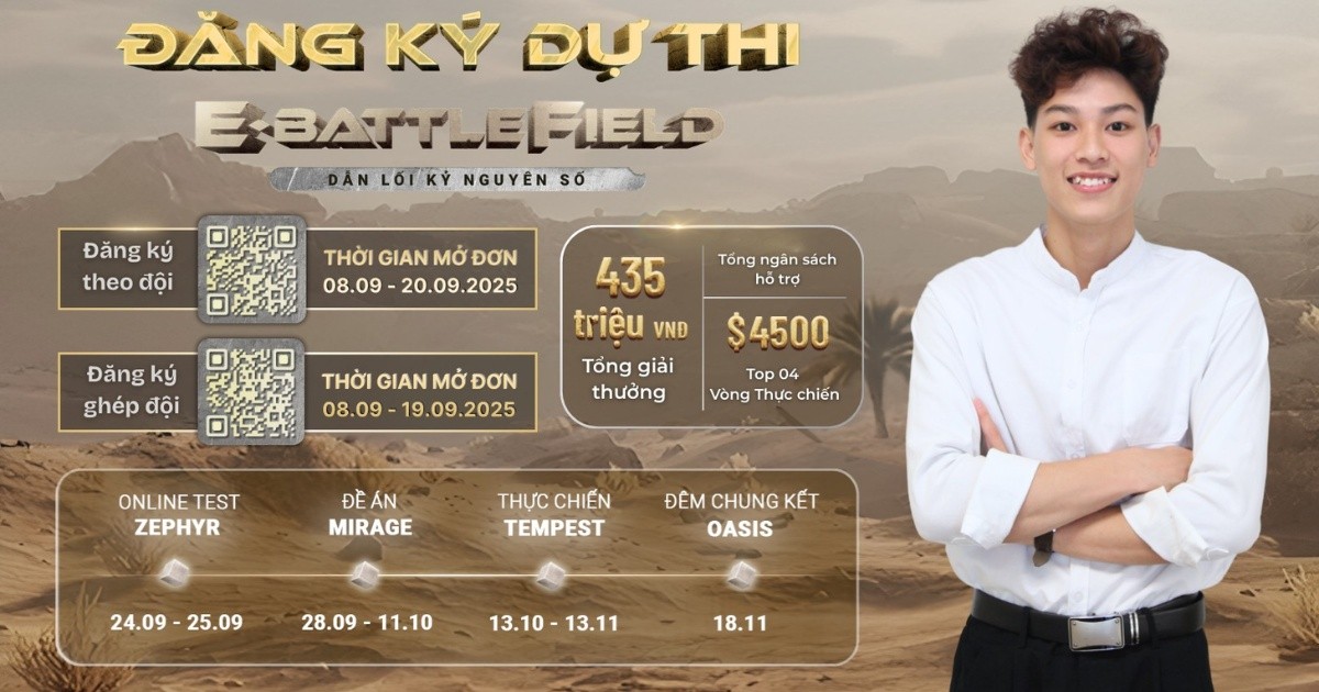 Chính thức mở cổng đăng ký cuộc thi thực chiến kinh doanh E-Battlefield 2025: “Dẫn lối kỷ nguyên số”